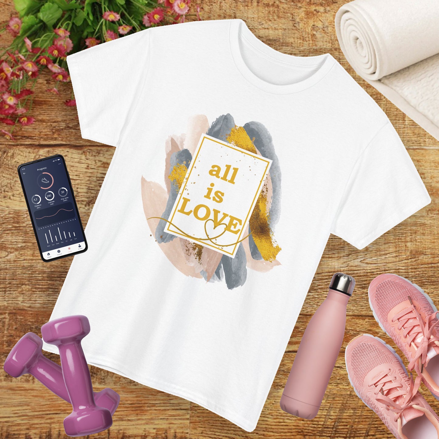 "All Is Love" Heavy Cotton Tee - Brushed in Light, Held in Heart
