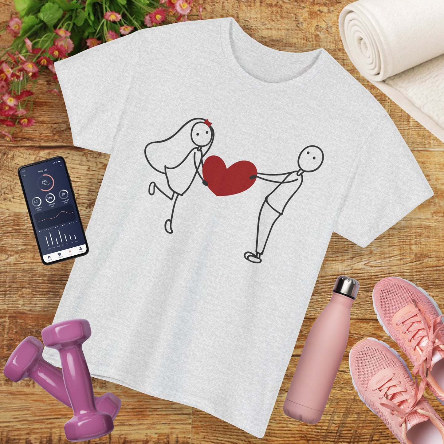 Heartfelt Connection Heavy Cotton Tee - Playful Love, Gentle Vibes