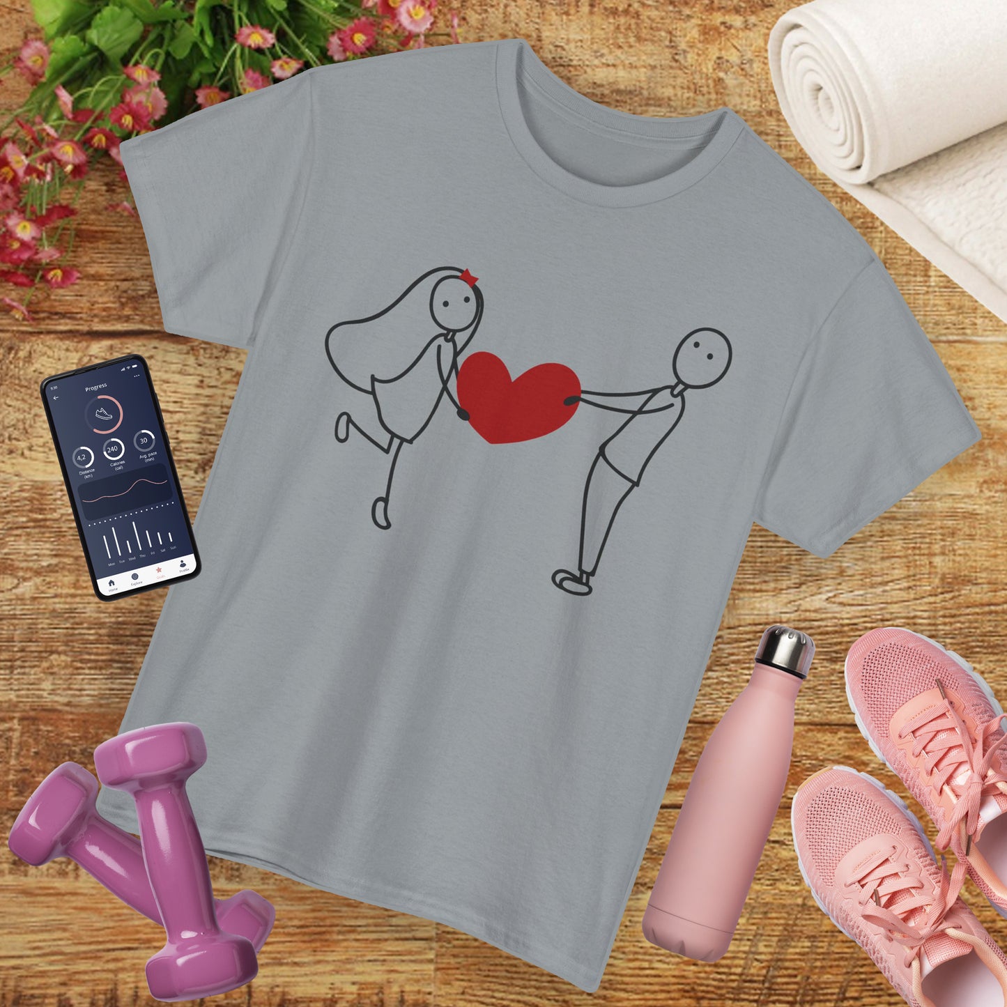 Heartfelt Connection Heavy Cotton Tee - Playful Love, Gentle Vibes