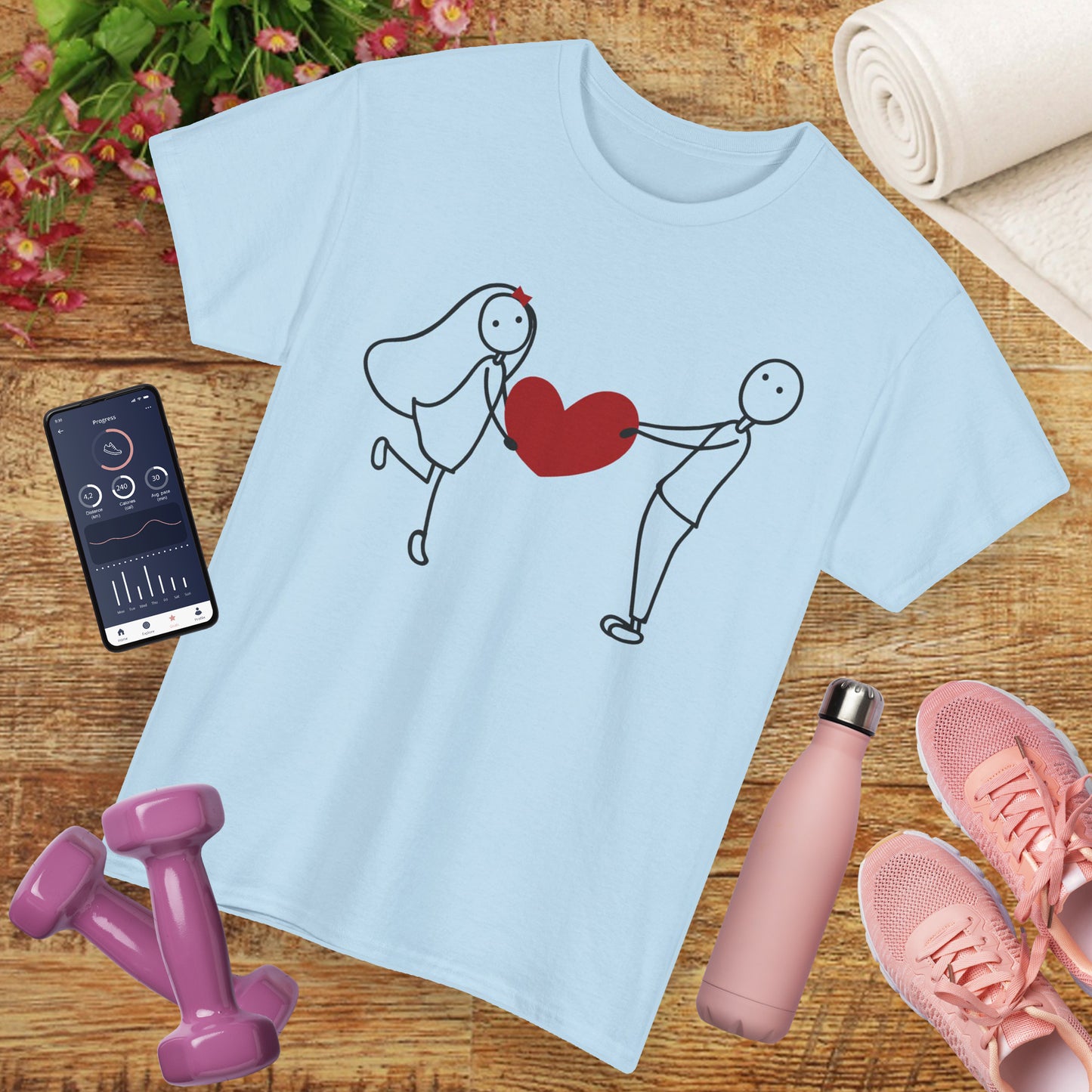 Heartfelt Connection Heavy Cotton Tee - Playful Love, Gentle Vibes