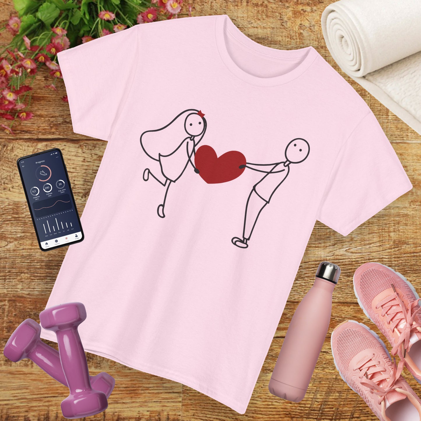 Heartfelt Connection Heavy Cotton Tee - Playful Love, Gentle Vibes