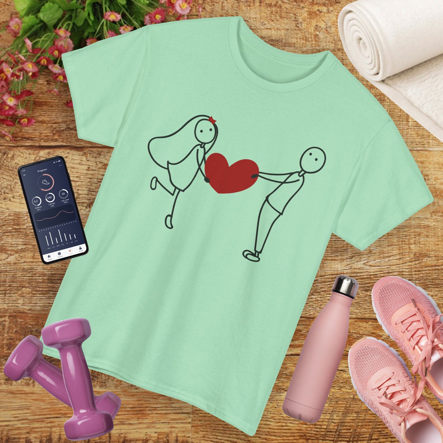 Heartfelt Connection Heavy Cotton Tee - Playful Love, Gentle Vibes