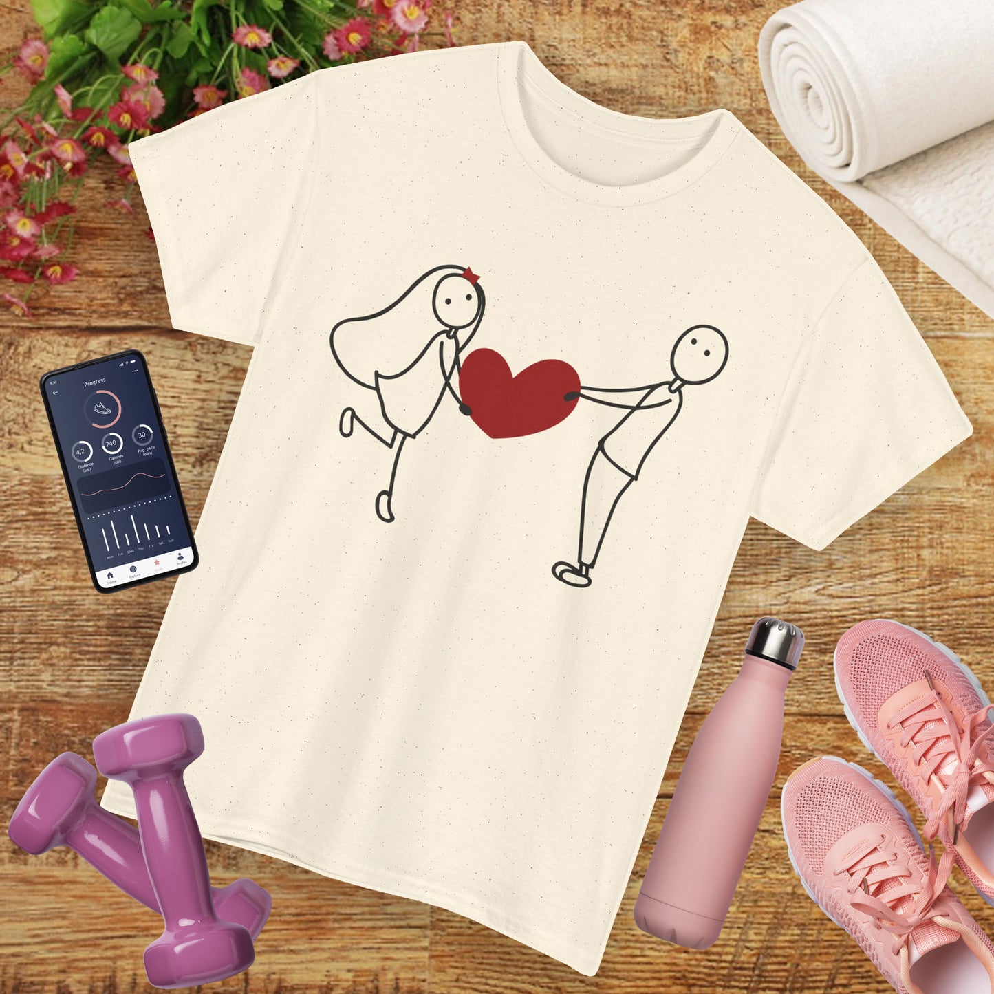 Heartfelt Connection Heavy Cotton Tee - Playful Love, Gentle Vibes