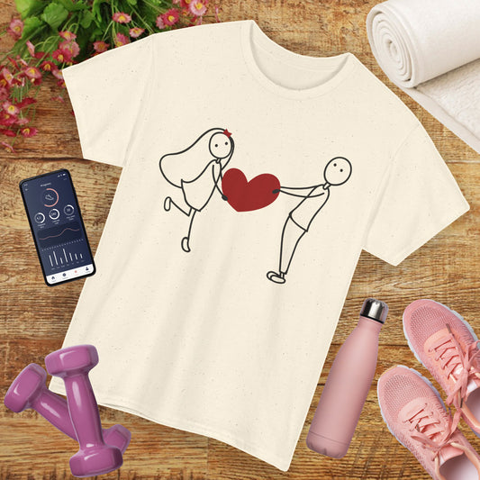 Heartfelt Connection Heavy Cotton Tee - Playful Love, Gentle Vibes