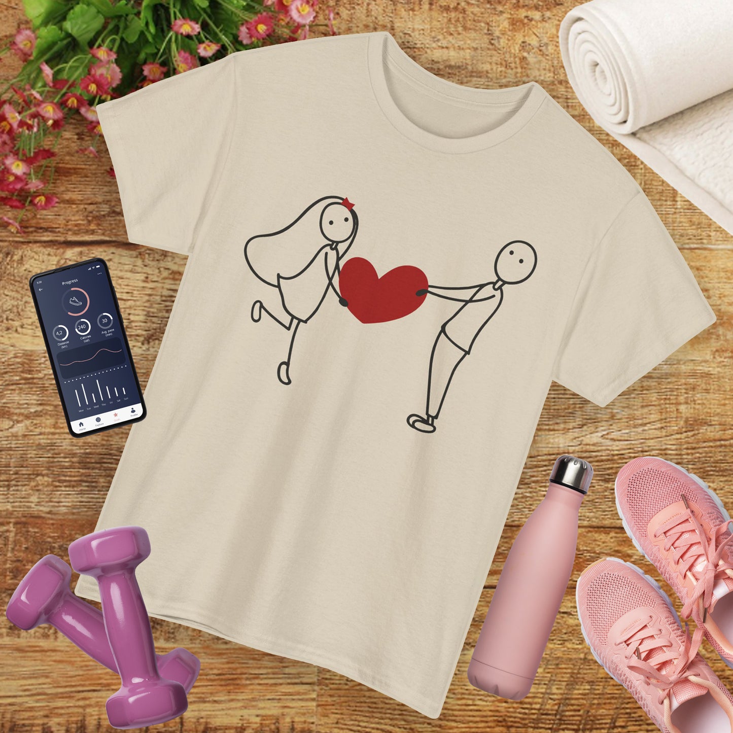 Heartfelt Connection Heavy Cotton Tee - Playful Love, Gentle Vibes