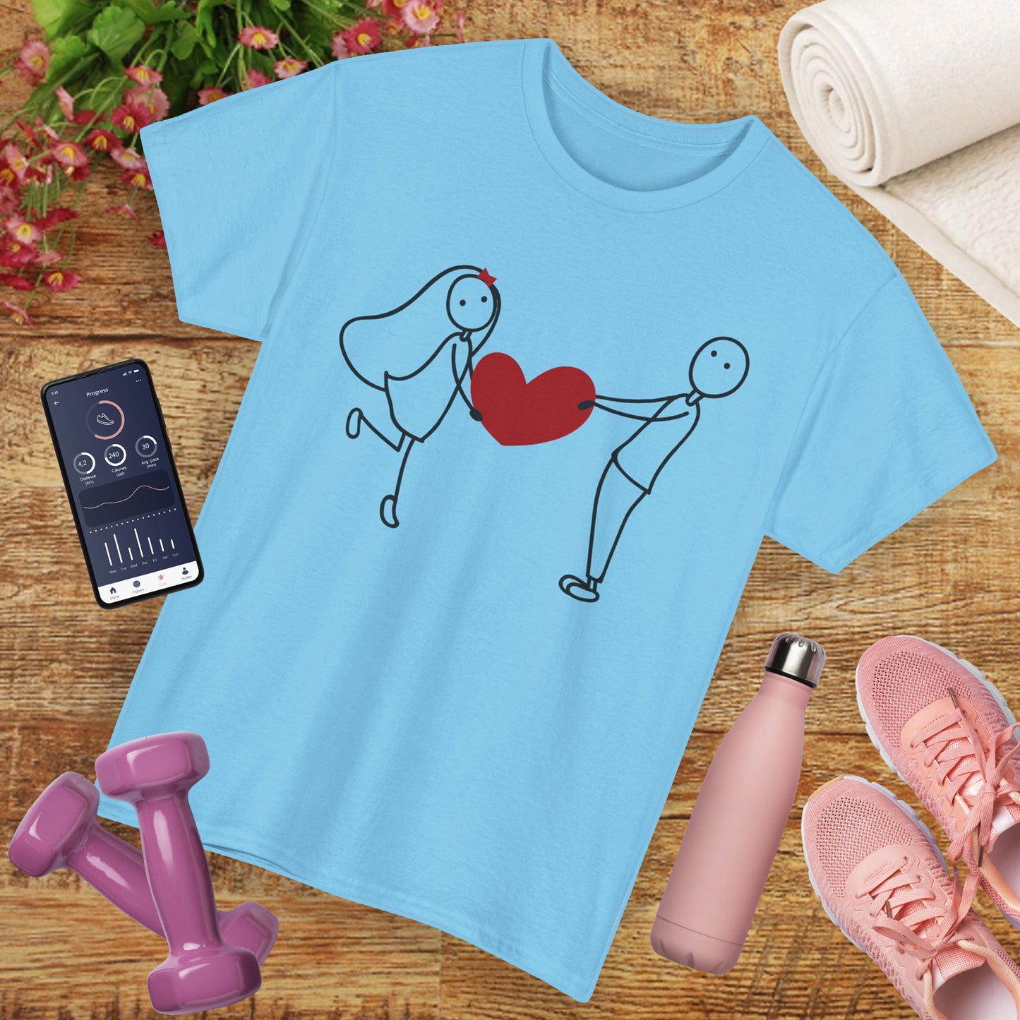 Heartfelt Connection Heavy Cotton Tee - Playful Love, Gentle Vibes