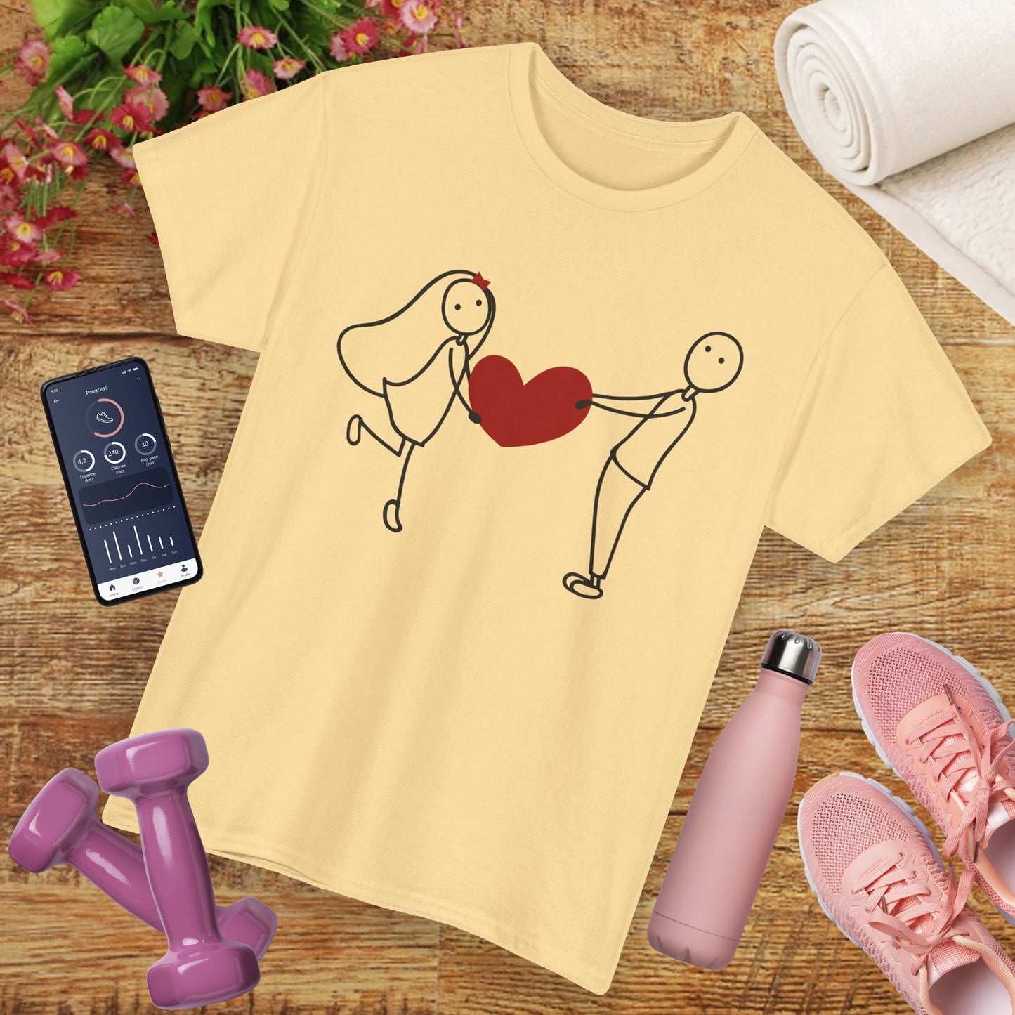 Heartfelt Connection Heavy Cotton Tee - Playful Love, Gentle Vibes