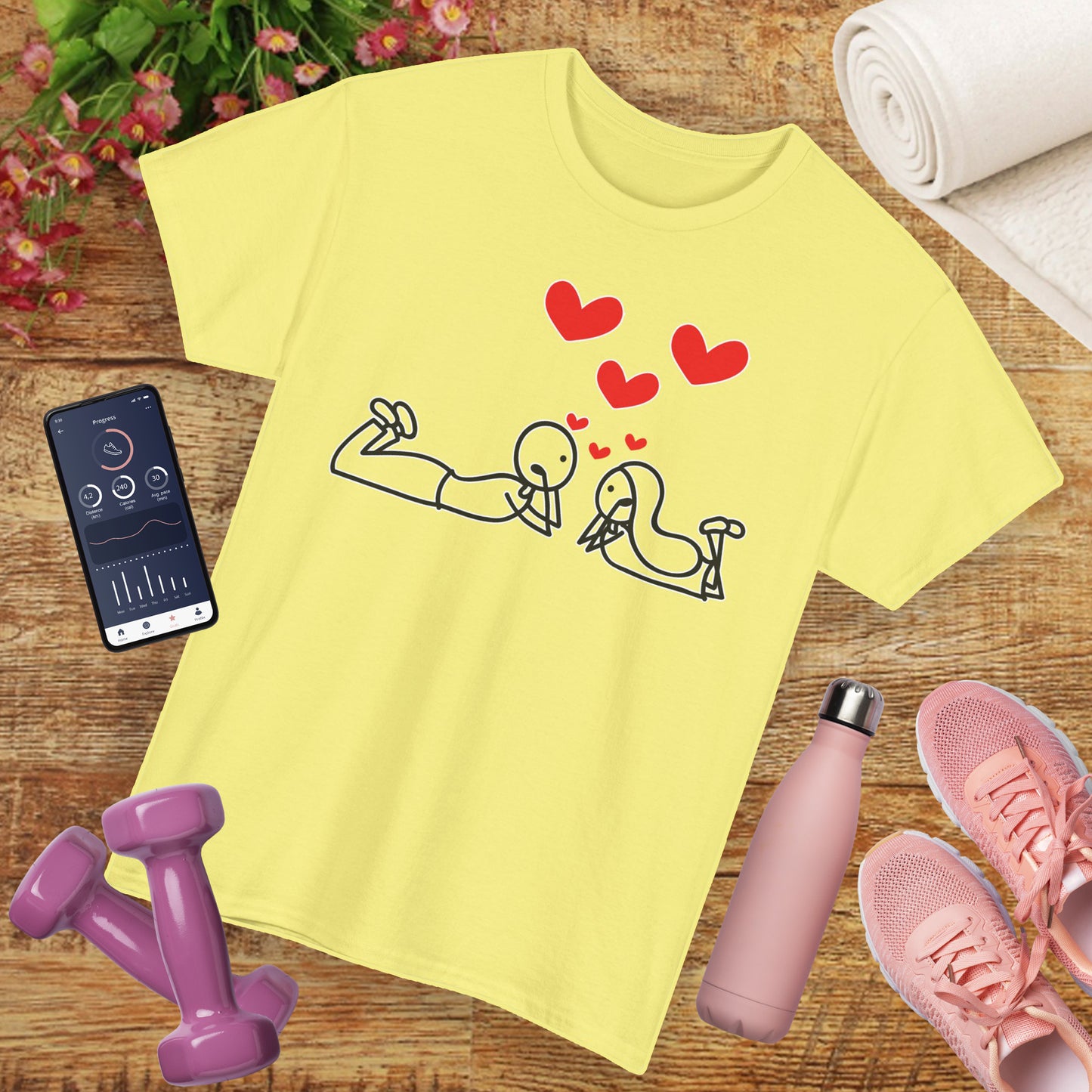 💖Love Connection Heavy Cotton Tee - Sweet Simplicity, Big Heart