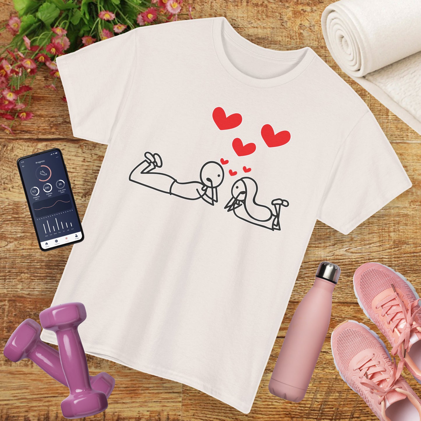 💖Love Connection Heavy Cotton Tee - Sweet Simplicity, Big Heart
