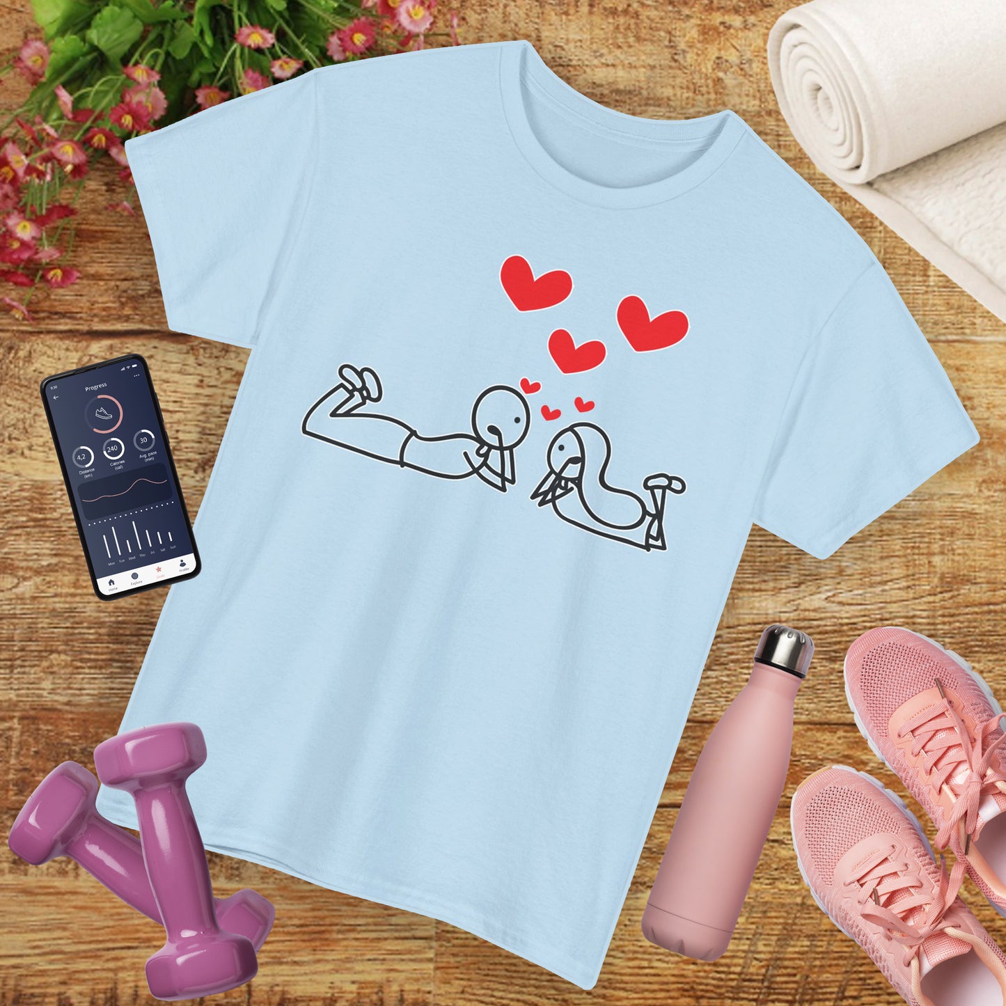 💖Love Connection Heavy Cotton Tee - Sweet Simplicity, Big Heart
