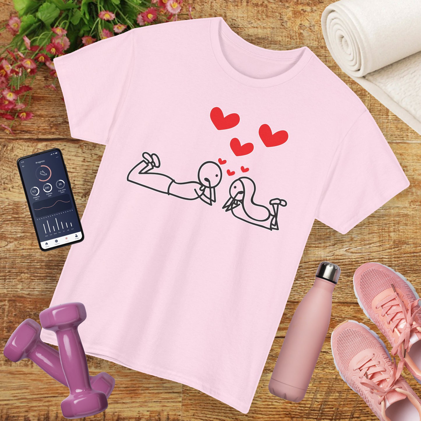 💖Love Connection Heavy Cotton Tee - Sweet Simplicity, Big Heart