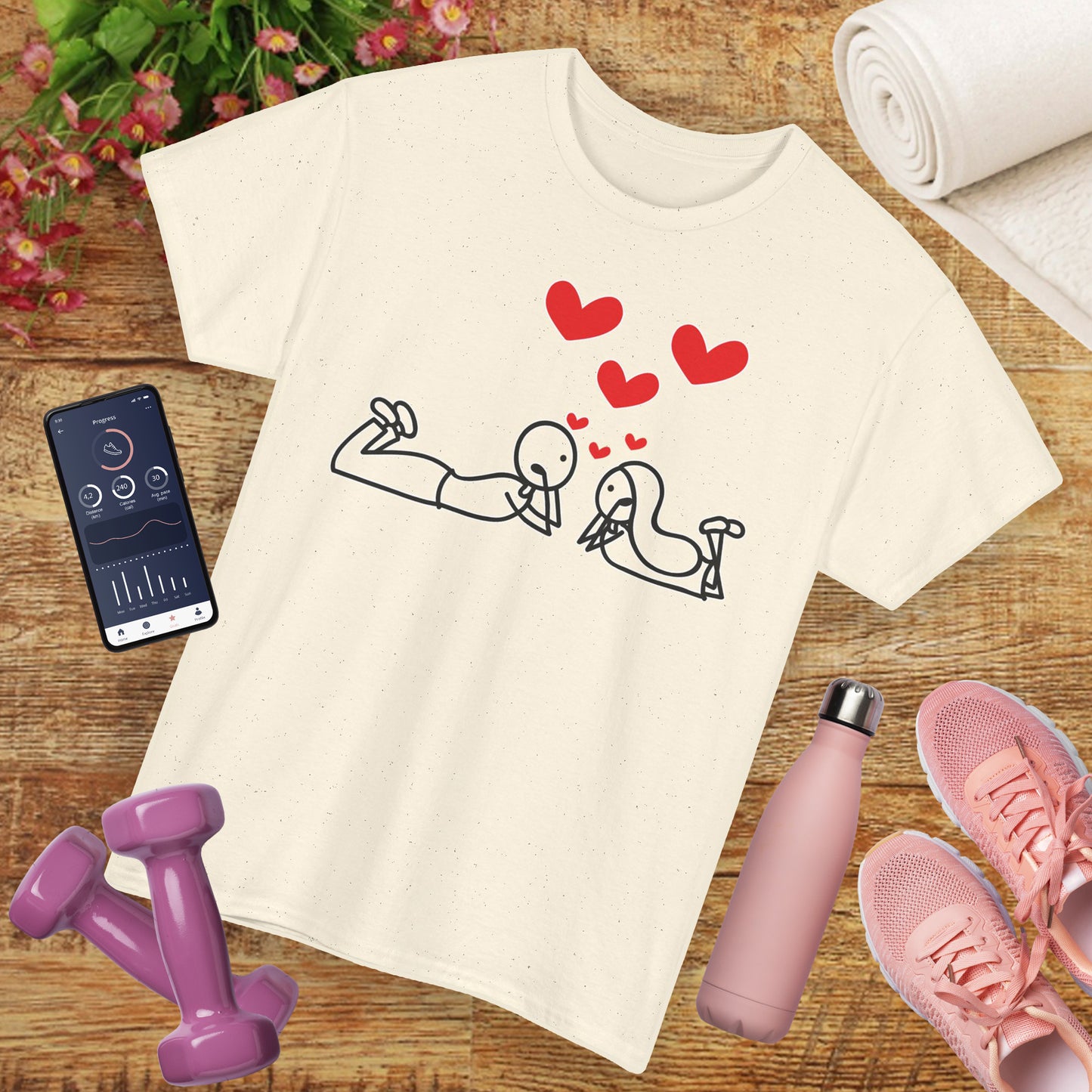 💖Love Connection Heavy Cotton Tee - Sweet Simplicity, Big Heart