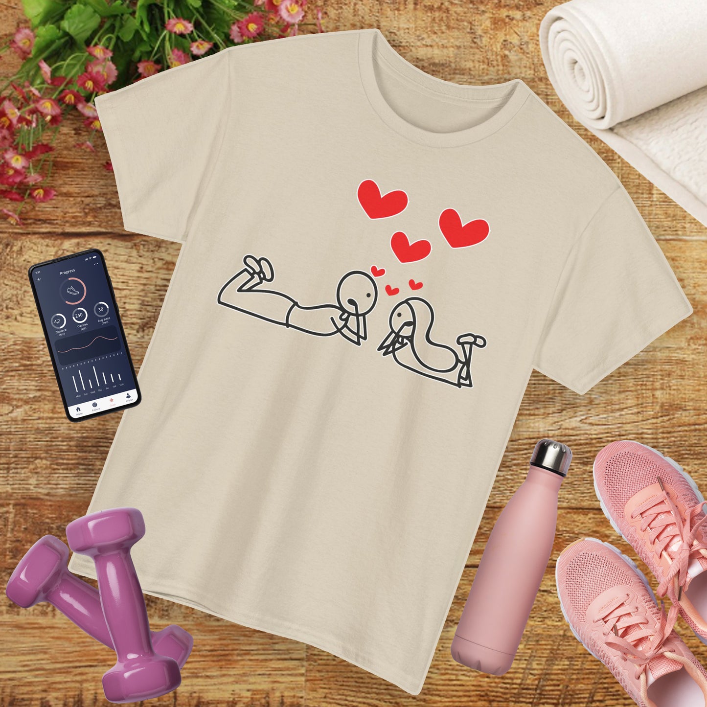 💖Love Connection Heavy Cotton Tee - Sweet Simplicity, Big Heart