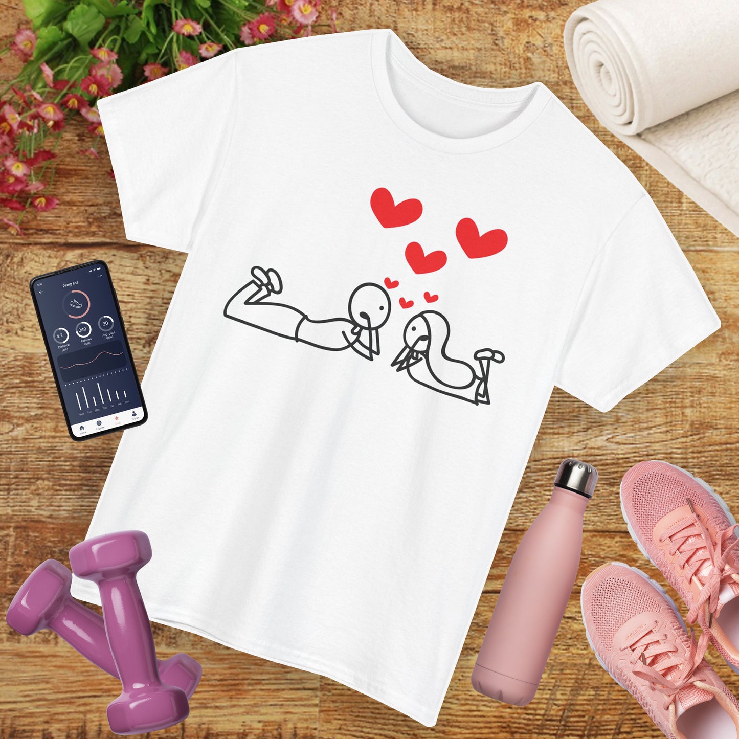 💖Love Connection Heavy Cotton Tee - Sweet Simplicity, Big Heart