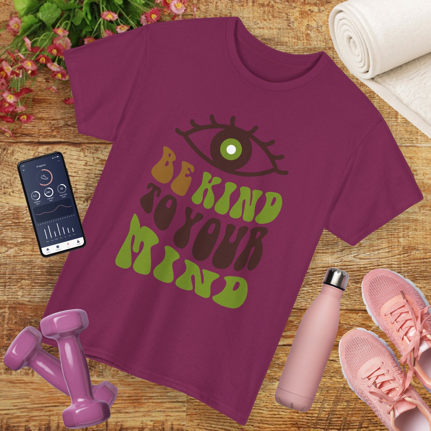 “Be Kind to Your Mind” Heavy Cotton Tee - Positive Vibes T-Shirt