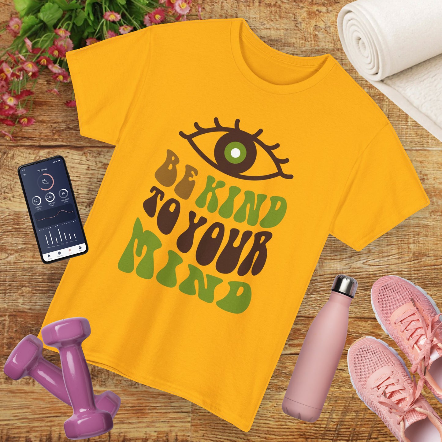 “Be Kind to Your Mind” Heavy Cotton Tee - Positive Vibes T-Shirt
