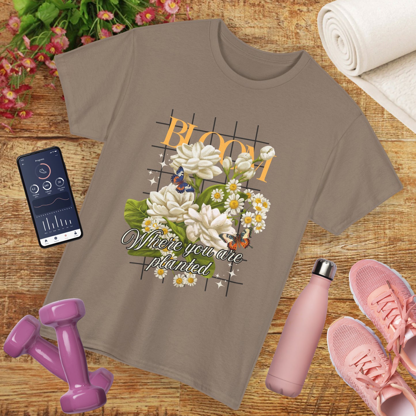 🌼Bloom Soulfully Heavy Cotton Tee - Rooted in Grace, Blossoming in Truth