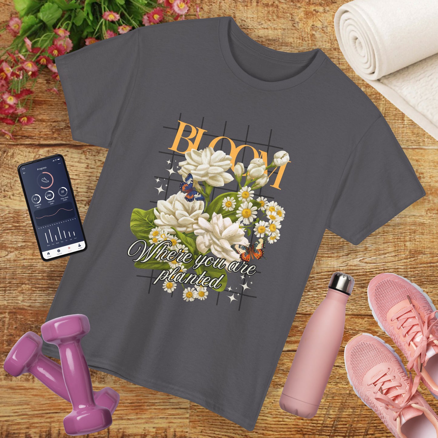 🌼Bloom Soulfully Heavy Cotton Tee - Rooted in Grace, Blossoming in Truth
