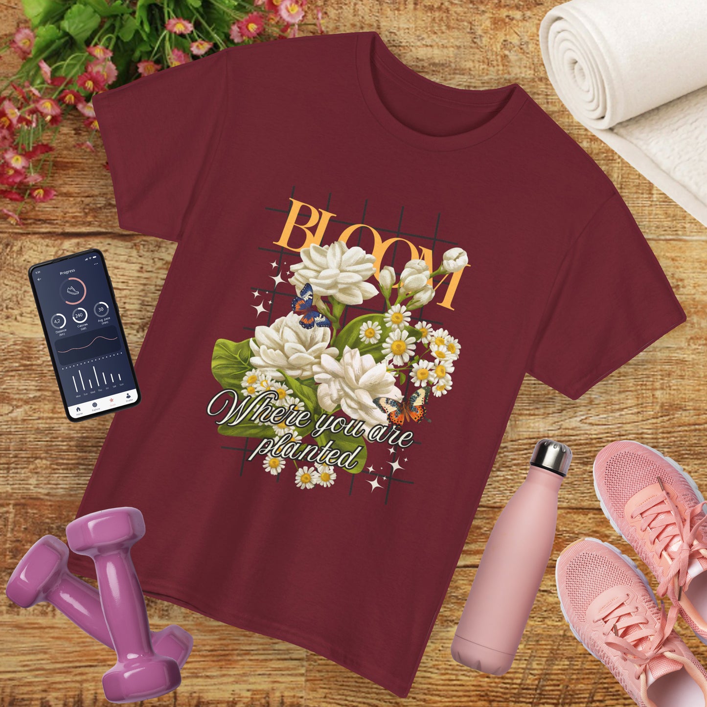 🌼Bloom Soulfully Heavy Cotton Tee - Rooted in Grace, Blossoming in Truth