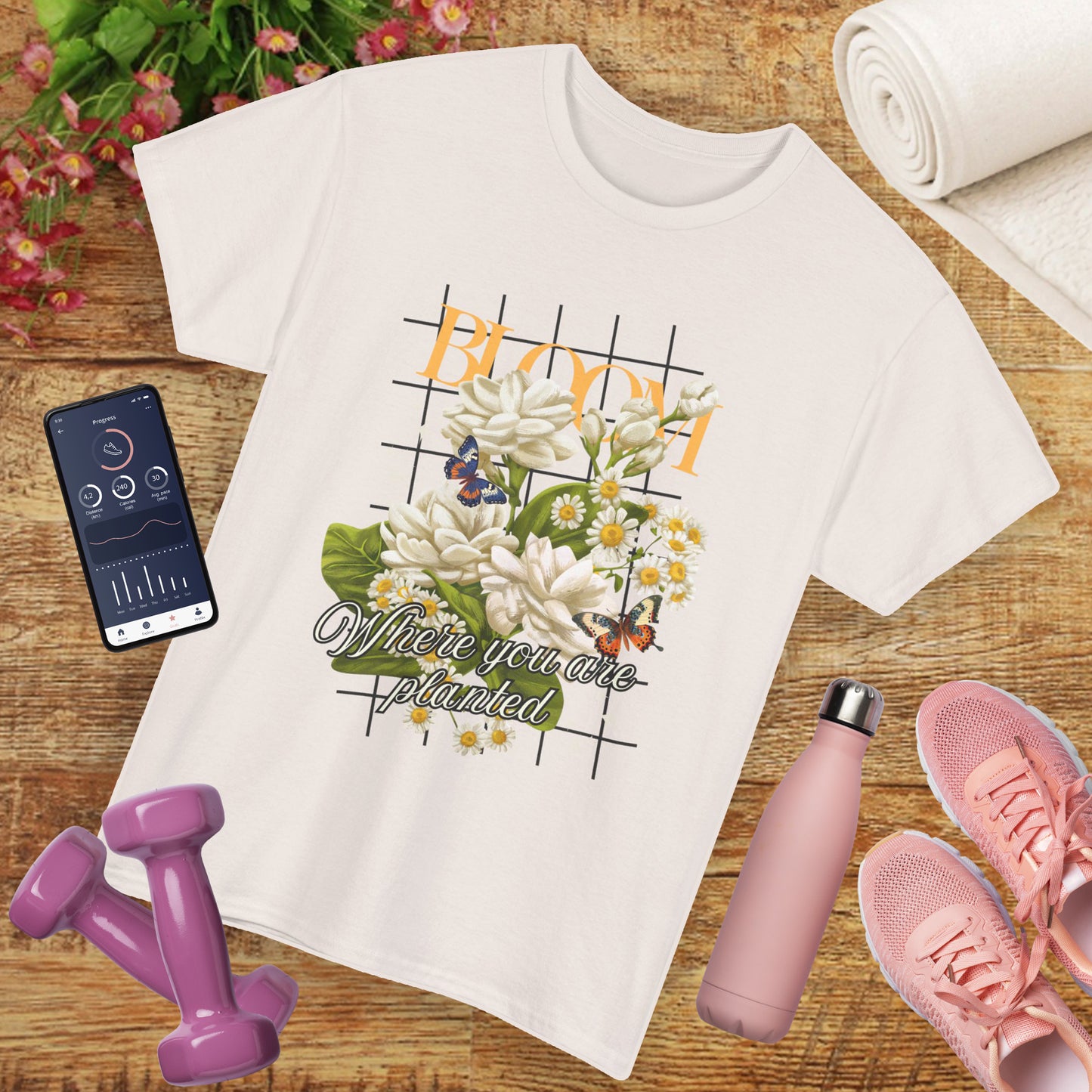 🌼Bloom Soulfully Heavy Cotton Tee - Rooted in Grace, Blossoming in Truth