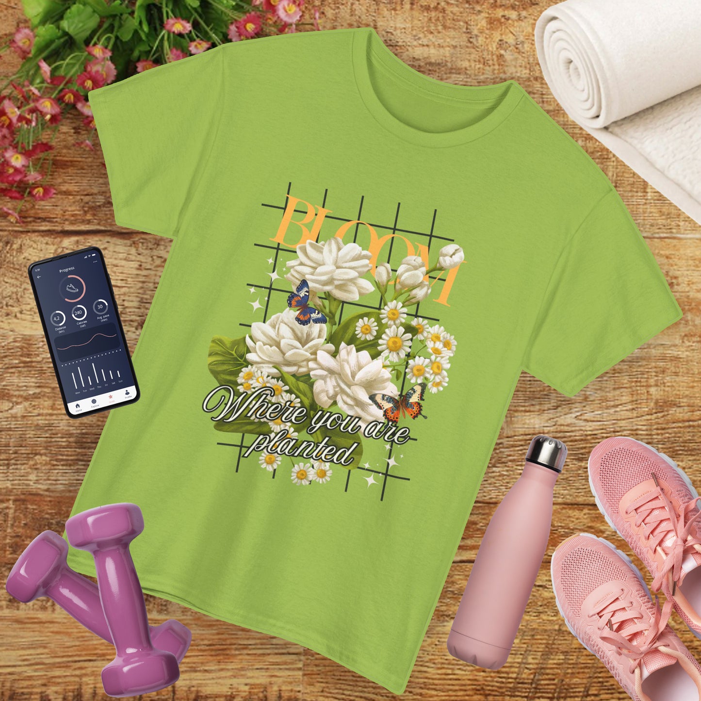 🌼Bloom Soulfully Heavy Cotton Tee - Rooted in Grace, Blossoming in Truth