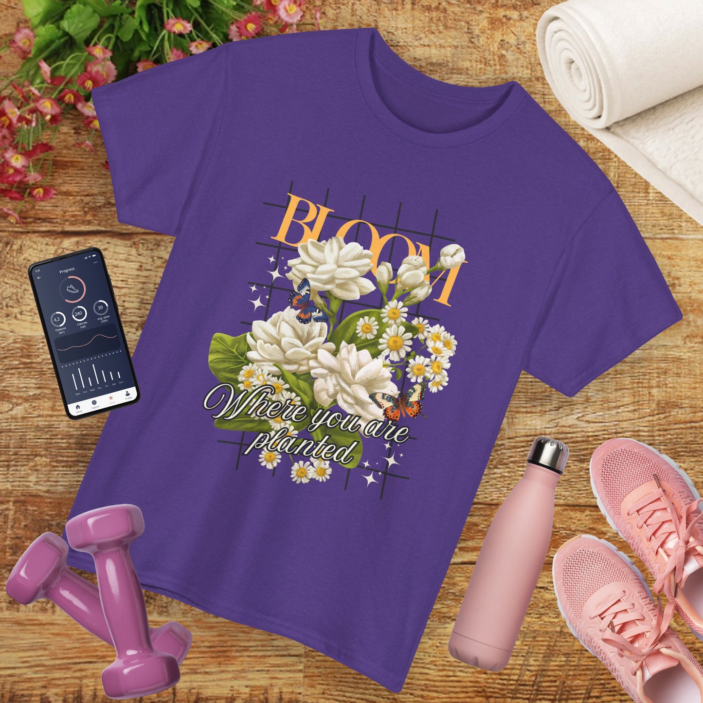 🌼Bloom Soulfully Heavy Cotton Tee - Rooted in Grace, Blossoming in Truth