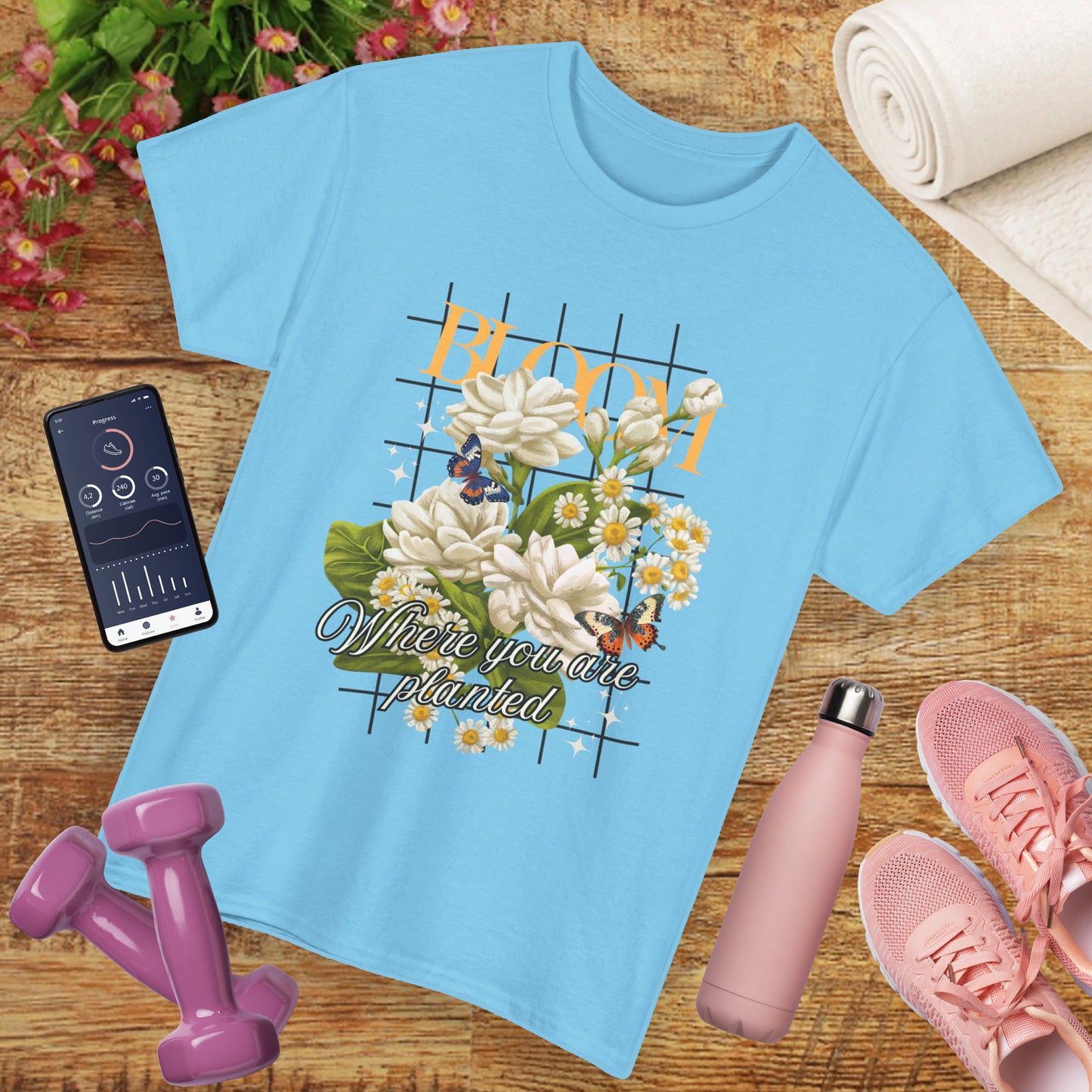 🌼Bloom Soulfully Heavy Cotton Tee - Rooted in Grace, Blossoming in Truth