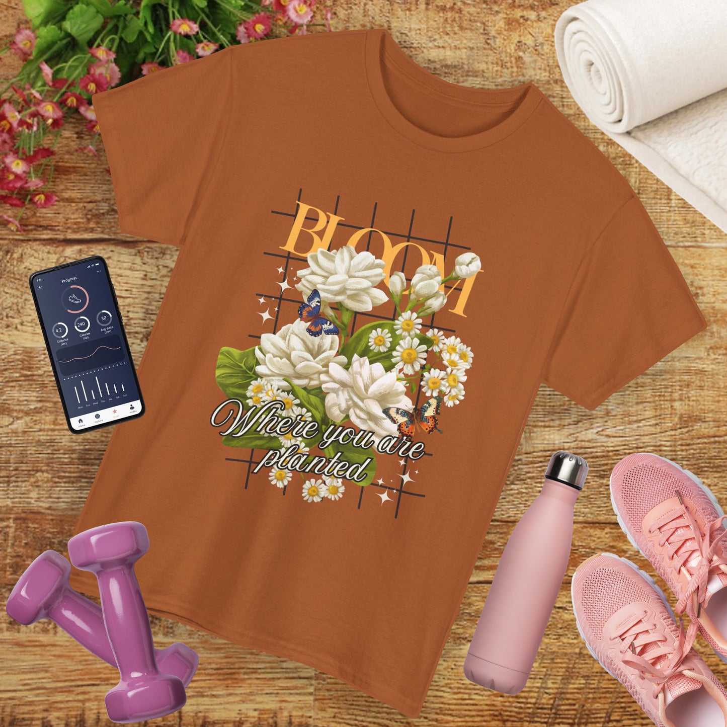 🌼Bloom Soulfully Heavy Cotton Tee - Rooted in Grace, Blossoming in Truth