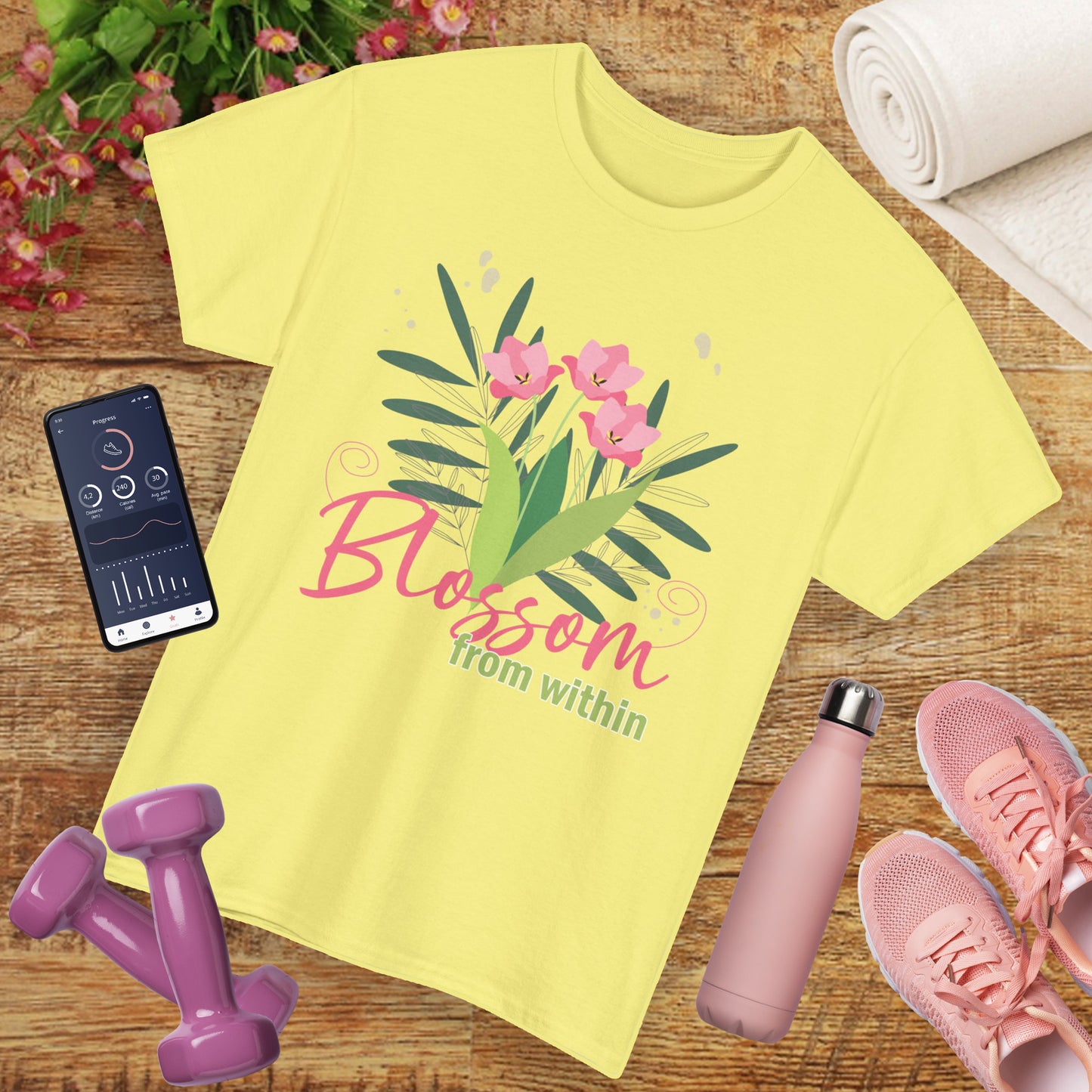 Inner Bloom Heavy Cotton Tee - Blossom From Within