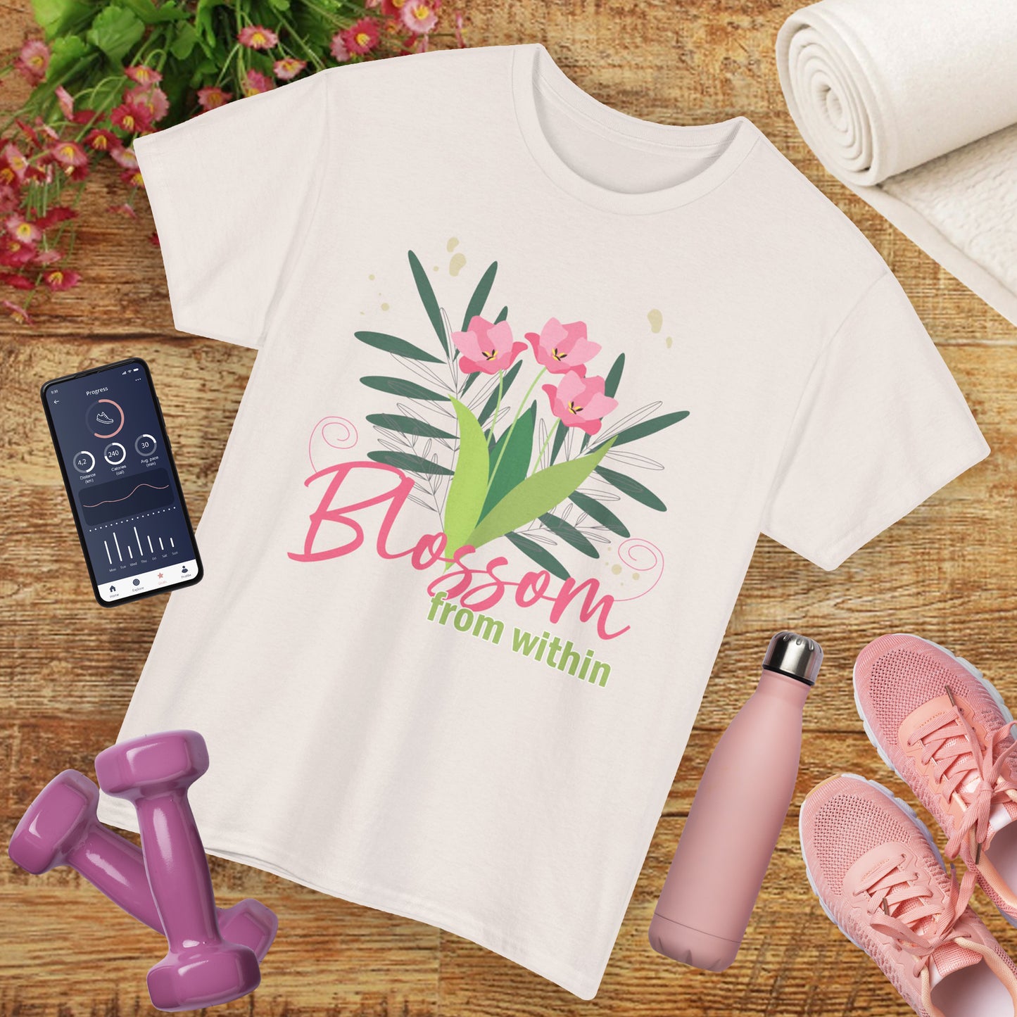 Inner Bloom Heavy Cotton Tee - Blossom From Within