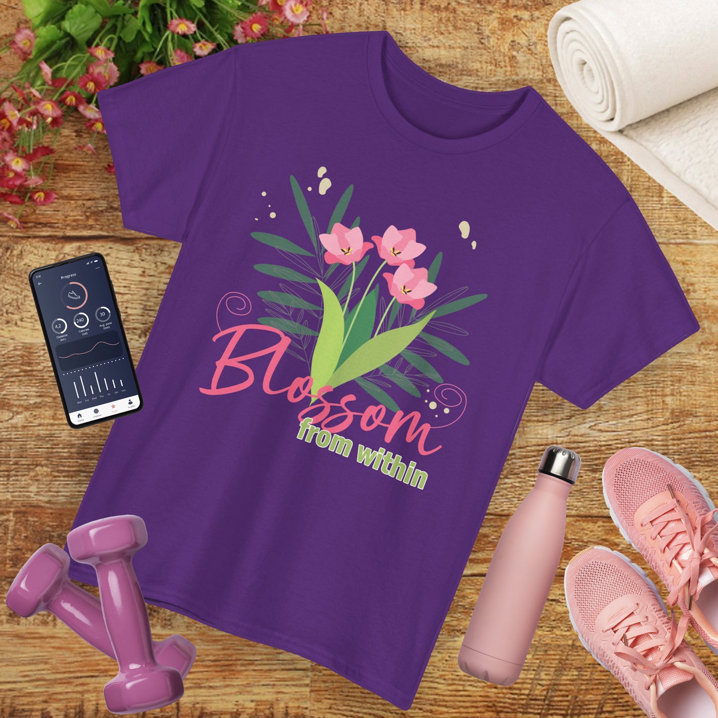 Inner Bloom Heavy Cotton Tee - Blossom From Within