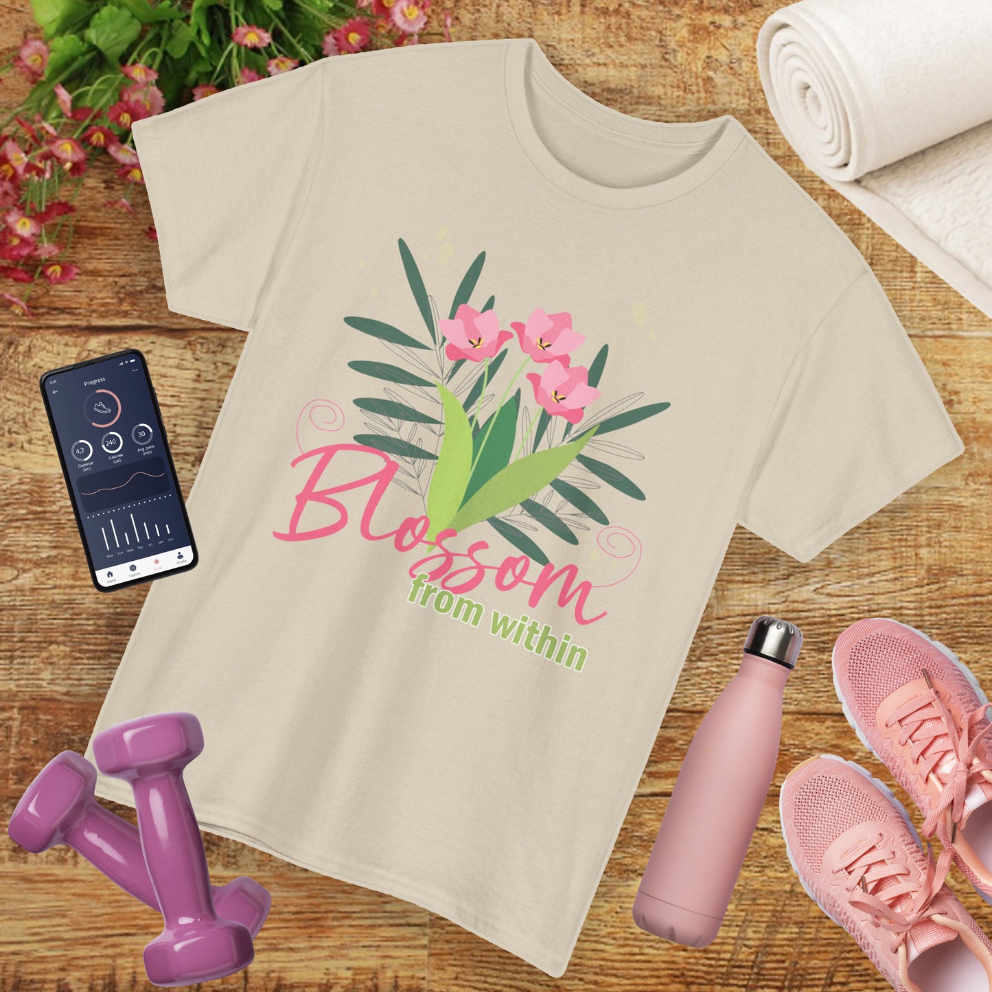 Inner Bloom Heavy Cotton Tee - Blossom From Within