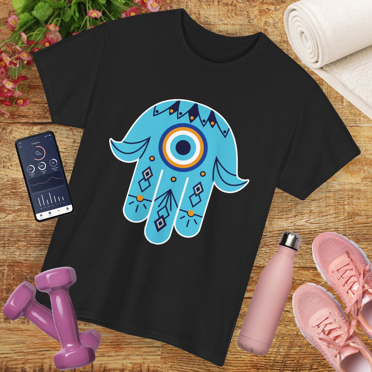 Hand of Protection - Hamsa Evil Eye Heavy Cotton Tee