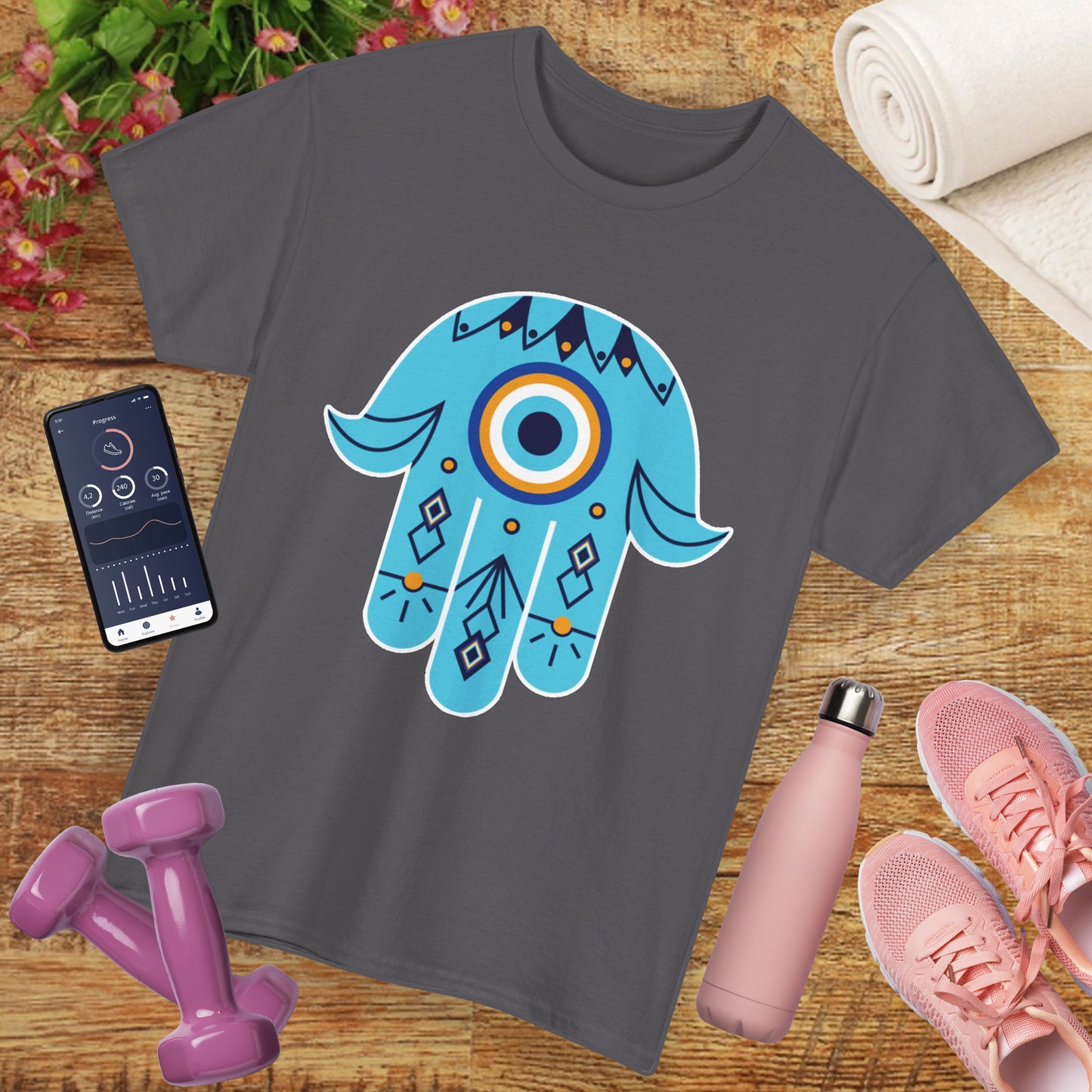 Hand of Protection - Hamsa Evil Eye Heavy Cotton Tee