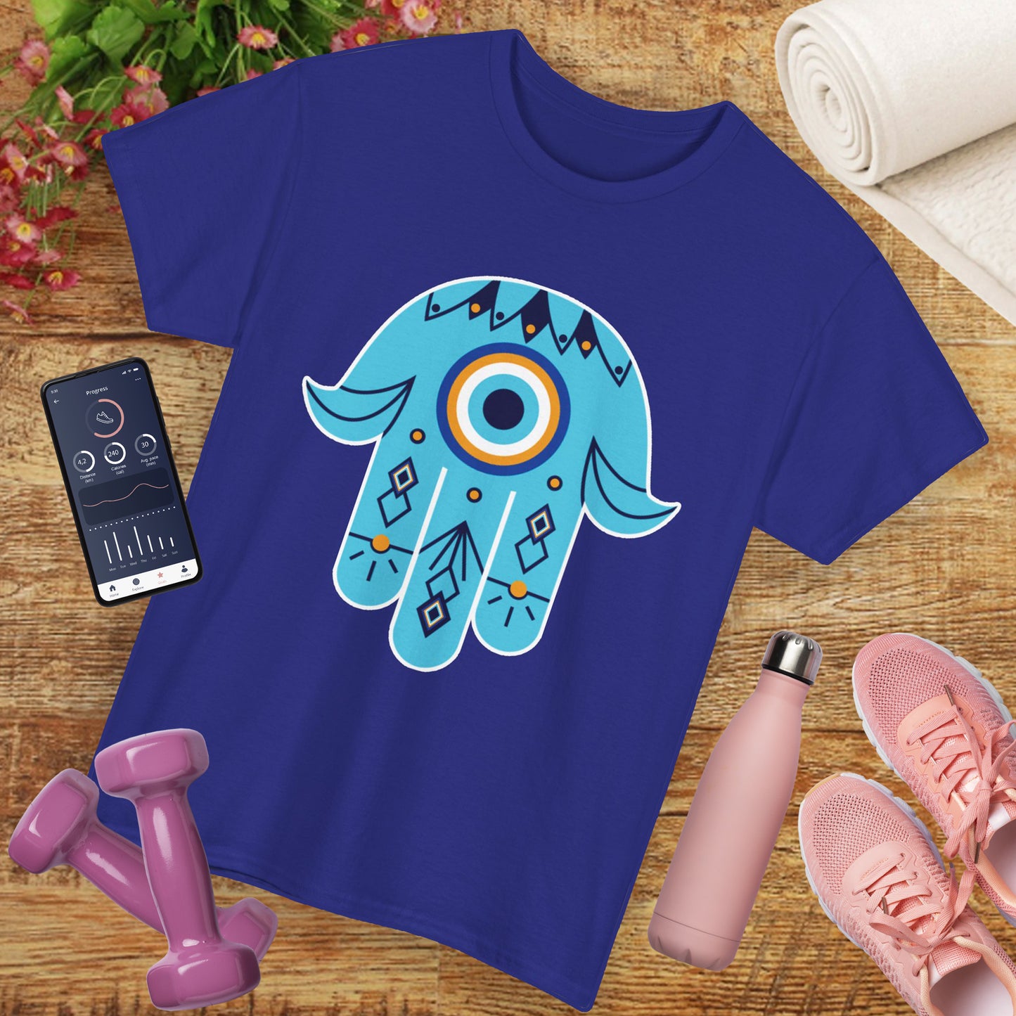 Hand of Protection - Hamsa Evil Eye Heavy Cotton Tee