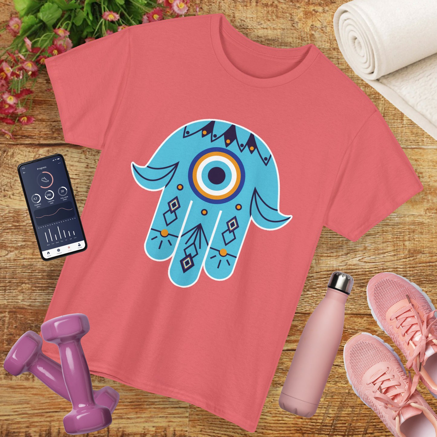 Hand of Protection - Hamsa Evil Eye Heavy Cotton Tee