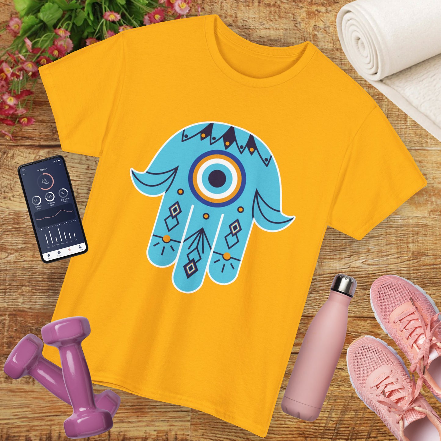 Hand of Protection - Hamsa Evil Eye Heavy Cotton Tee