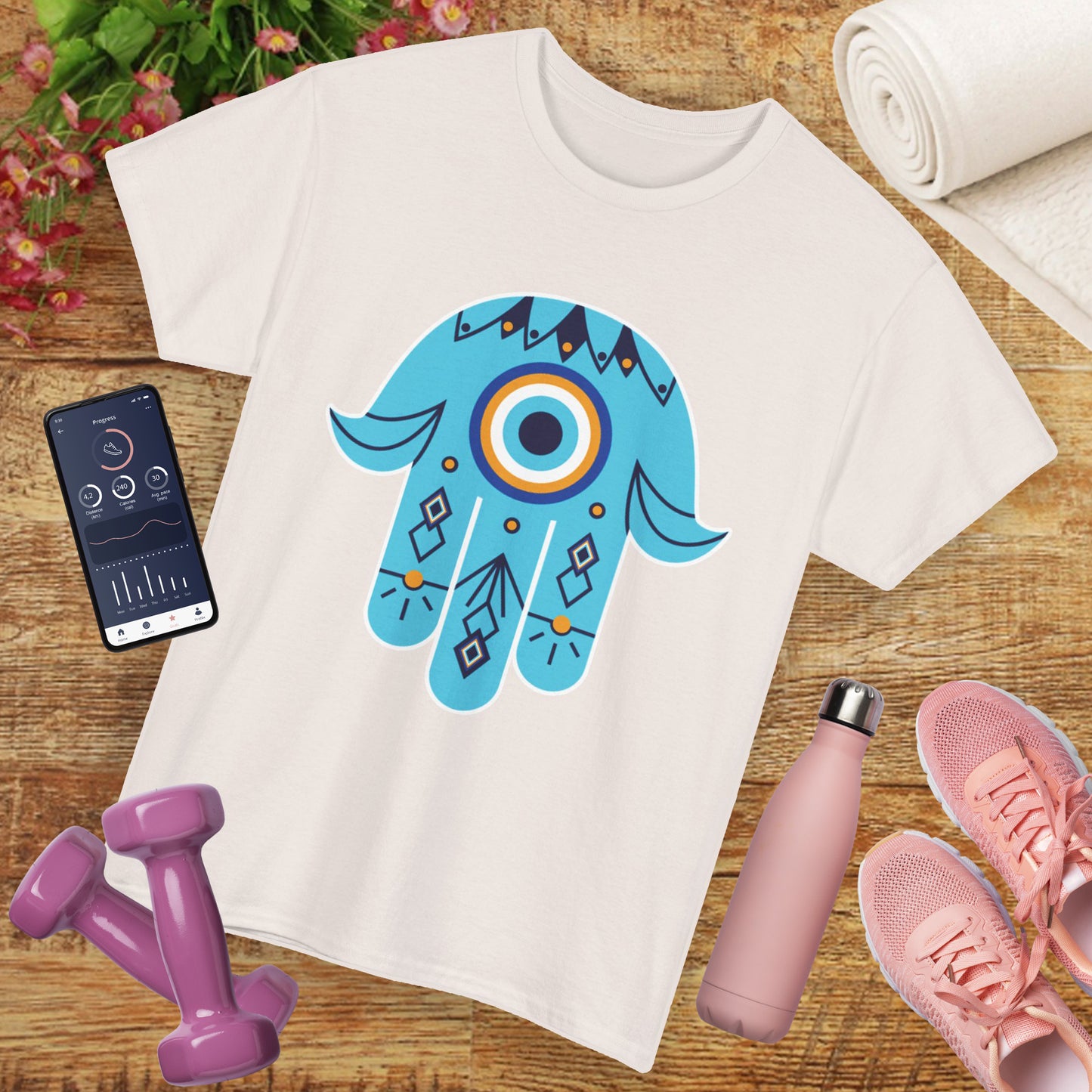 Hand of Protection - Hamsa Evil Eye Heavy Cotton Tee