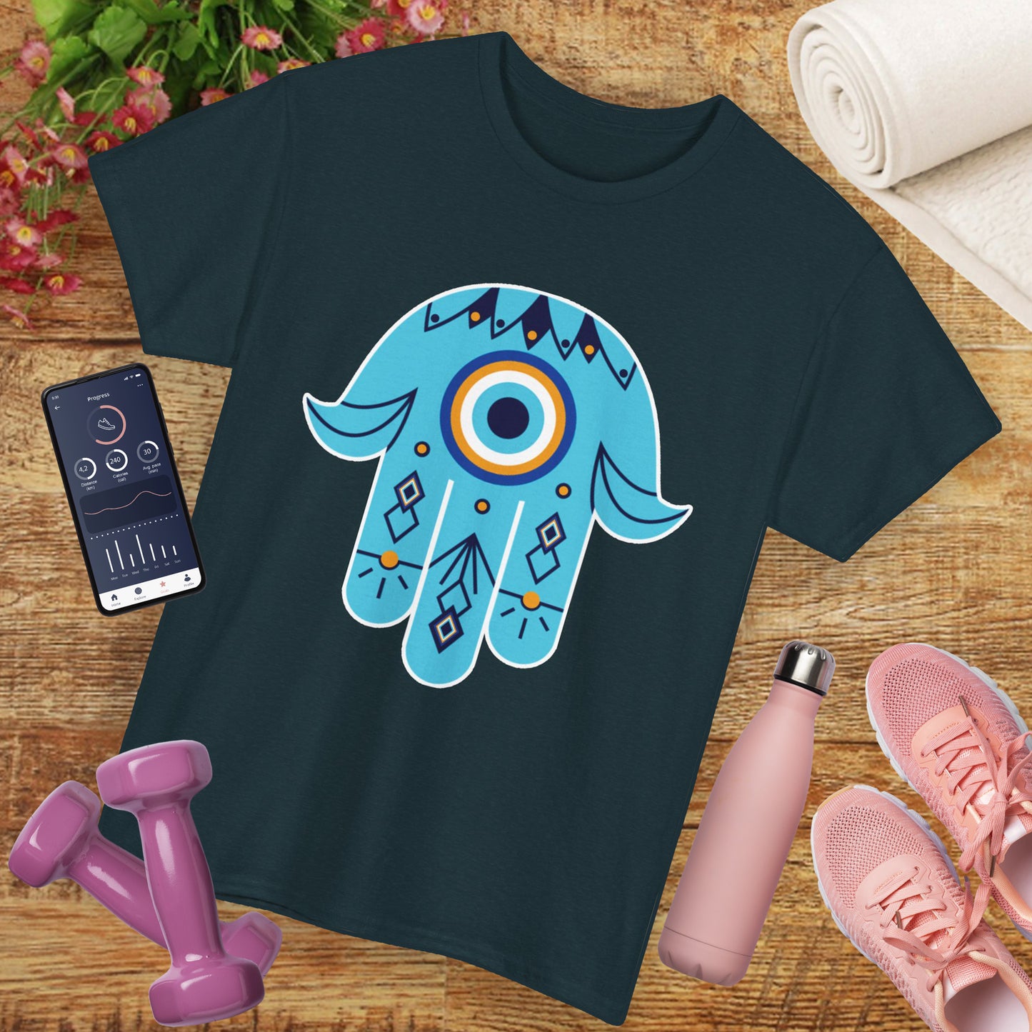 Hand of Protection - Hamsa Evil Eye Heavy Cotton Tee