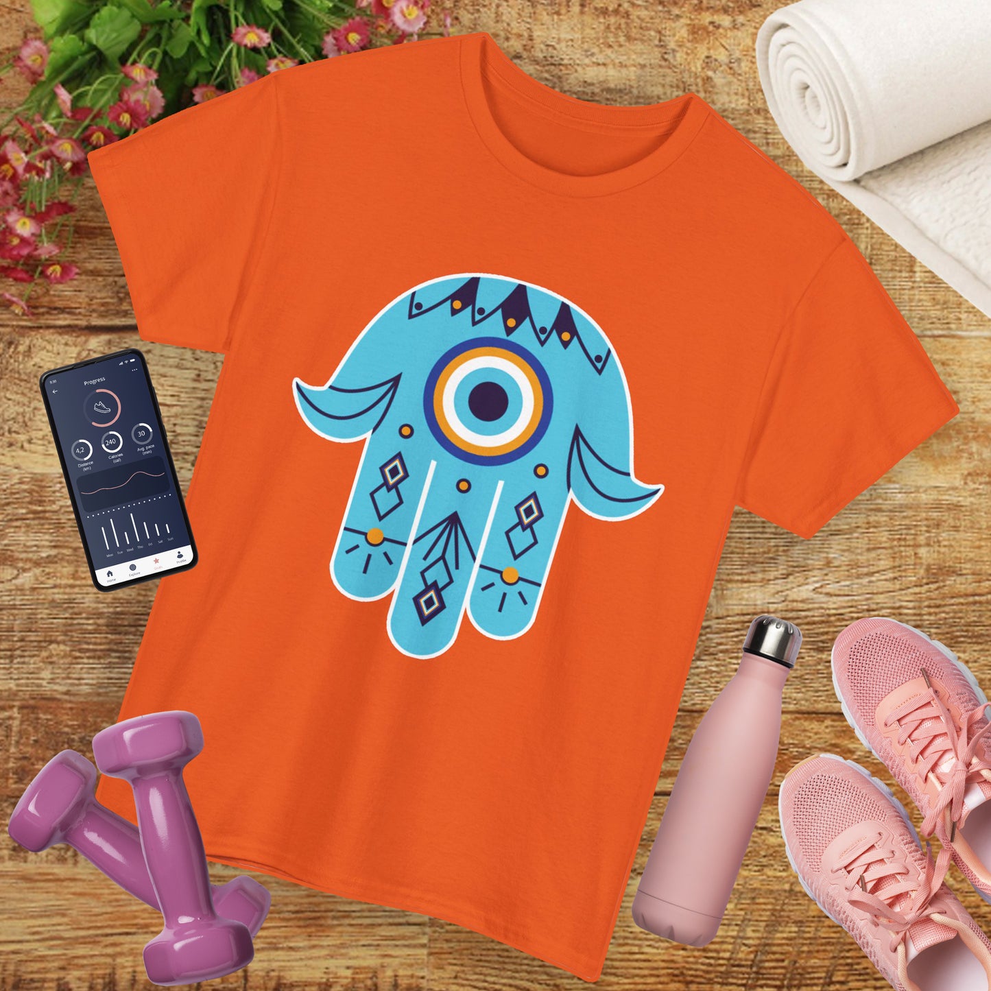 Hand of Protection - Hamsa Evil Eye Heavy Cotton Tee