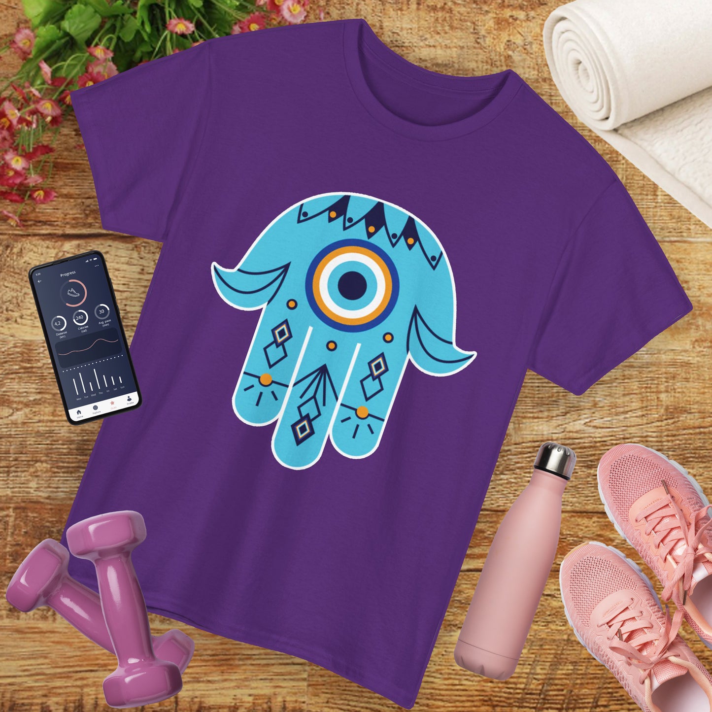Hand of Protection - Hamsa Evil Eye Heavy Cotton Tee