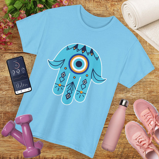Hand of Protection - Hamsa Evil Eye Heavy Cotton Tee