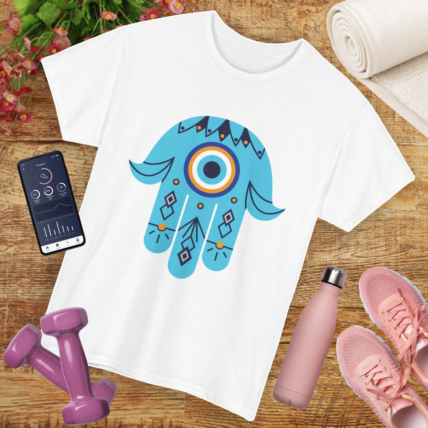 Hand of Protection - Hamsa Evil Eye Heavy Cotton Tee