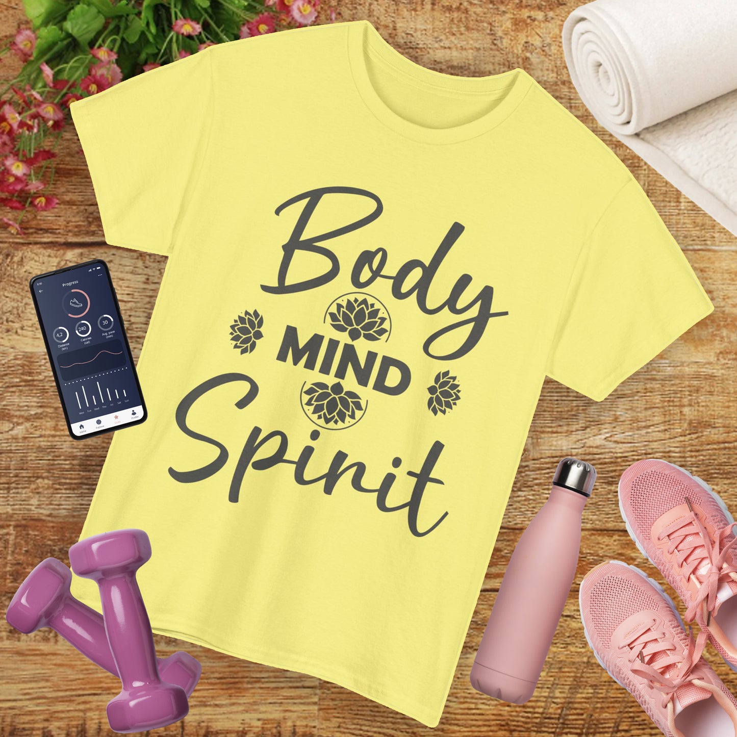 "Body • Mind • Spirit" - Align Your Energy Heavy Cotton Tee