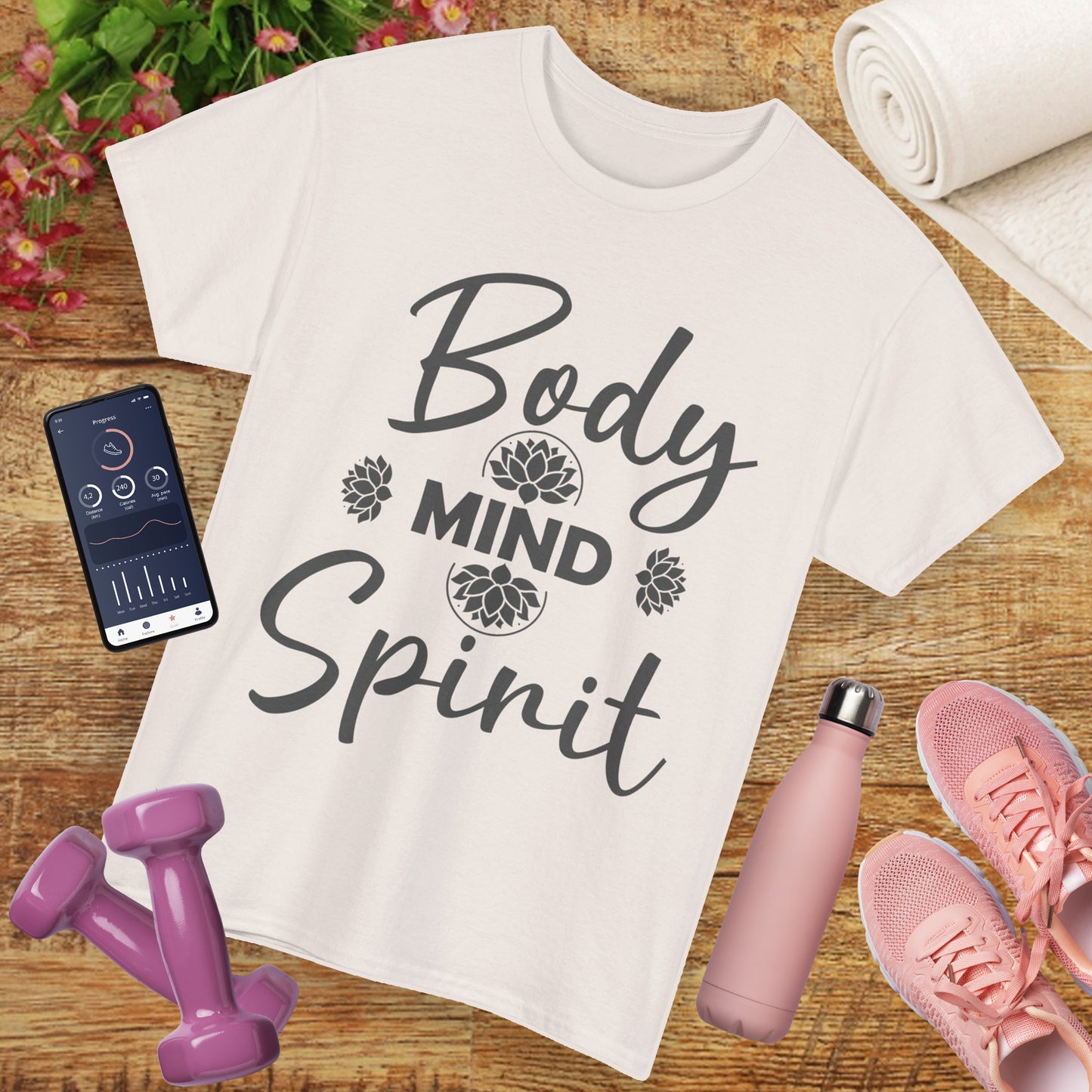 "Body • Mind • Spirit" - Align Your Energy Heavy Cotton Tee
