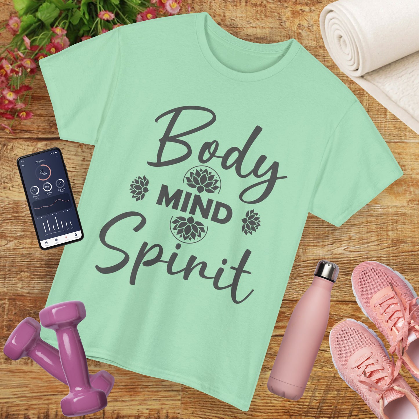 "Body • Mind • Spirit" - Align Your Energy Heavy Cotton Tee