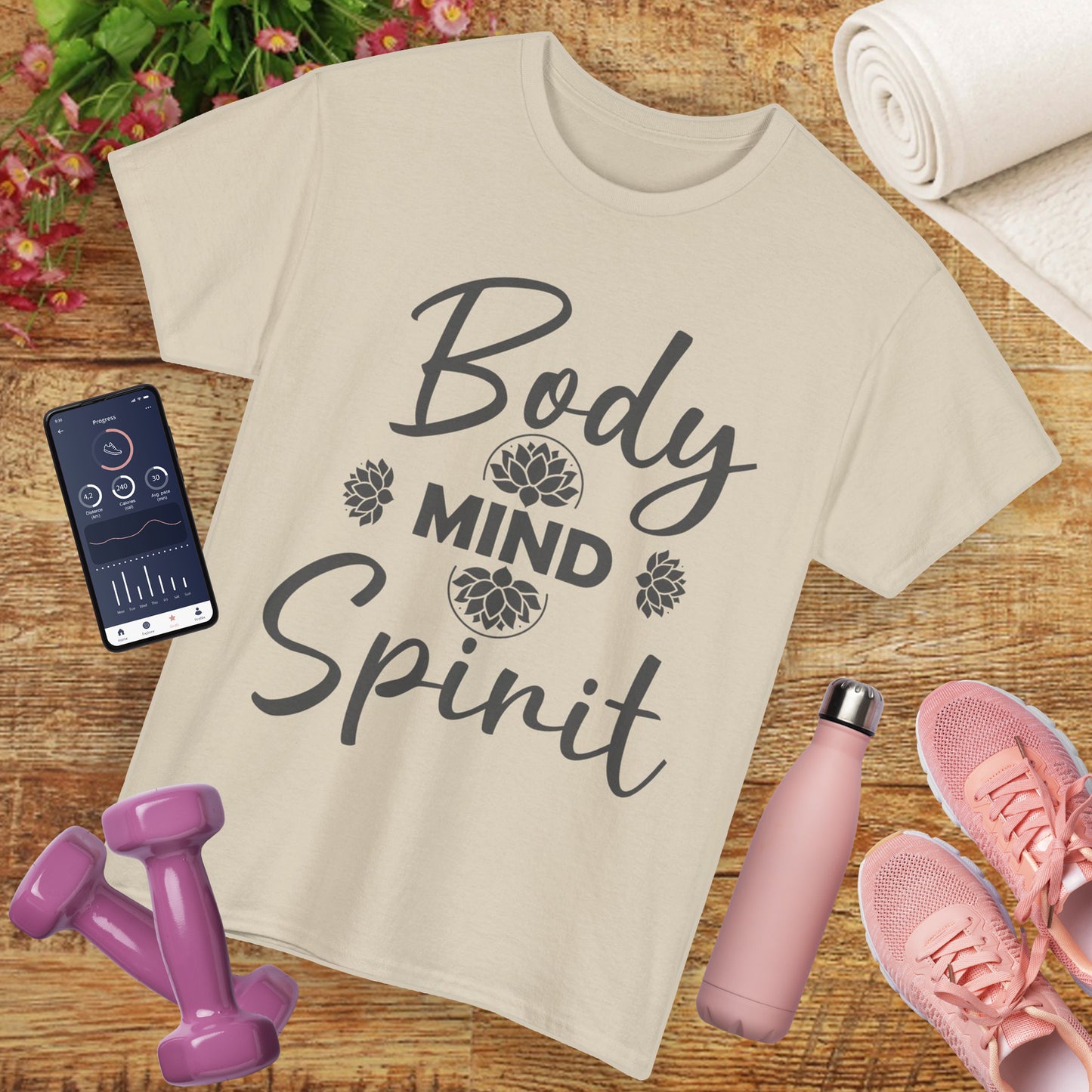 "Body • Mind • Spirit" - Align Your Energy Heavy Cotton Tee