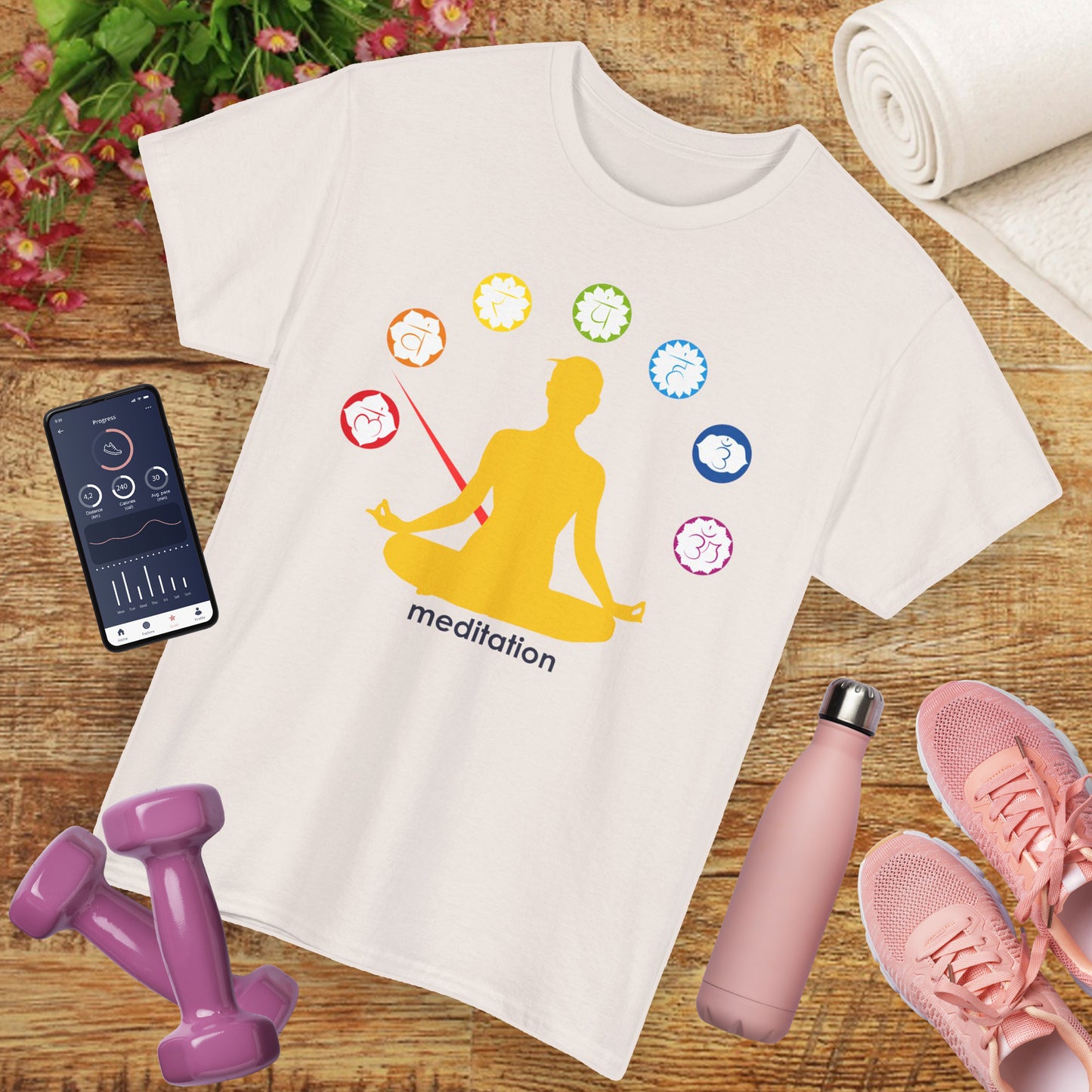 🧭ChakraMeter Heavy Cotton Tee - Align Through Meditation