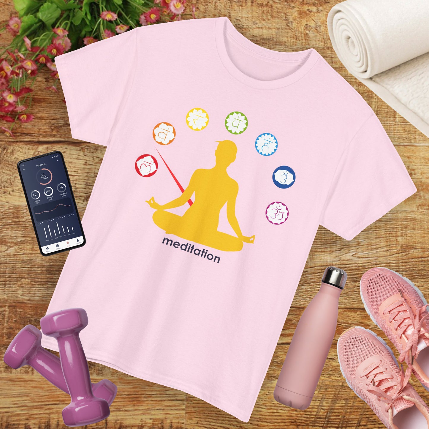 🧭ChakraMeter Heavy Cotton Tee - Align Through Meditation