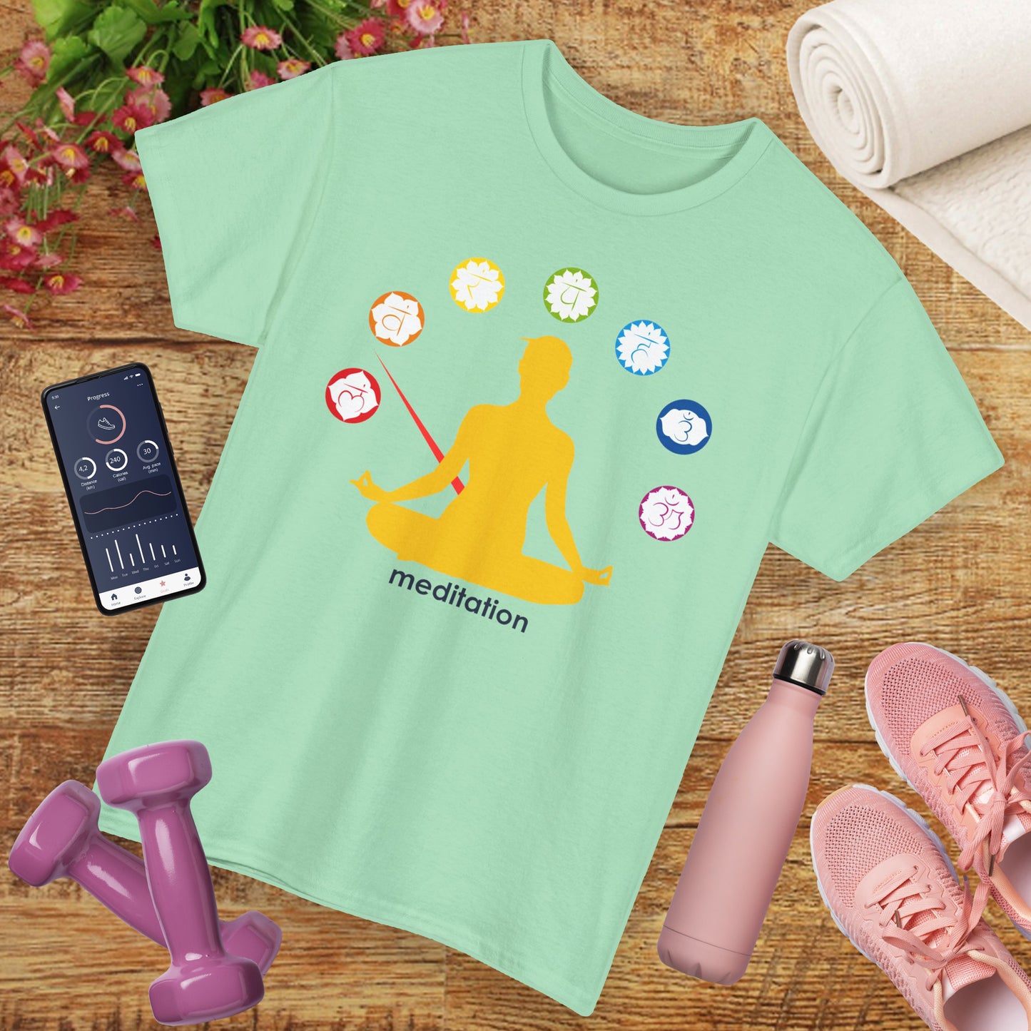 🧭ChakraMeter Heavy Cotton Tee - Align Through Meditation